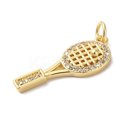Rack Plating Brass & Clear Cubic Zirconia Pendants X-KK-L216-058G-1
