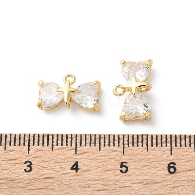 Brass Charms with Glass KK-S512-03G-1