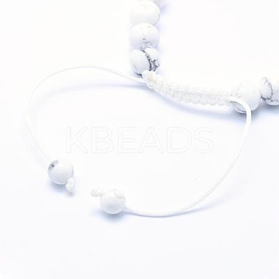 Natural Howlite Braided Bead Bracelets BJEW-F276-G07-1
