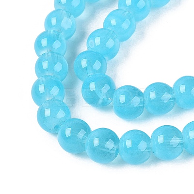 Transparent Glass Imitation Cat Eye Beads Strands GLAA-Q110-01B-06-1