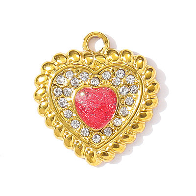 304 Stainless Steel Rhinestone Pendants STAS-OY002-49G-1
