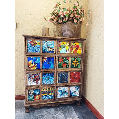 Mosaic Tiles Glass Cabochons DIY-P045-01-1