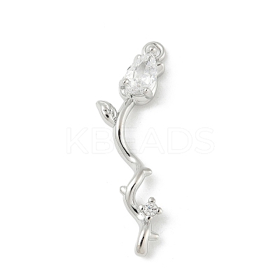 Brass Micro Pave Cubic Zirconia Pendants KK-M326-13D-P-1