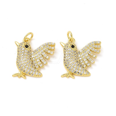 Rack Plating Eco-Friendly Brass Micro Pave Cubic Zirconia Pendants KK-F844-06G-1