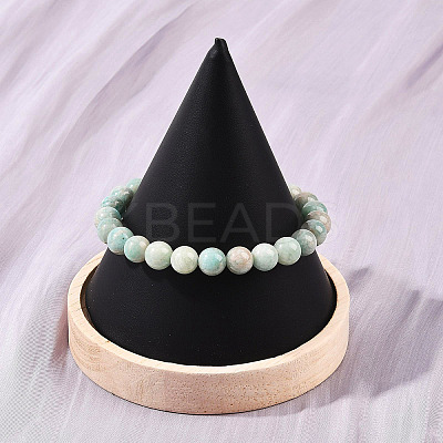 Natural Amazonite Beads Stretch Bracelets for Men Women BJEW-K286-01-1