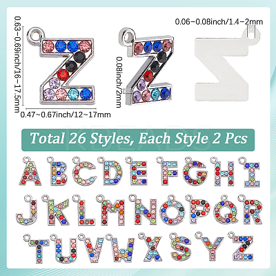 52Pcs 26 Styles Alloy Pendants FIND-SC0016-08-1