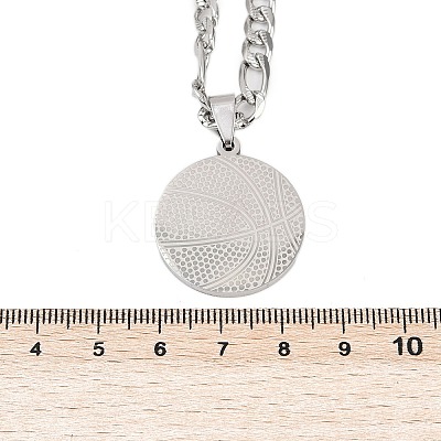 Basketball 201 Stainless Steel Pendant Necklaces for Men Women LS-NJEW-K283-21P-1
