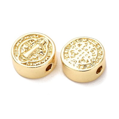Flat Round Brass Beads KK-K408-64G-01-1