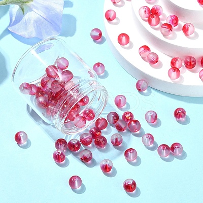 100Pcs Frosted Baking Paint Glass Beads DGLA-YW0001-36E-1