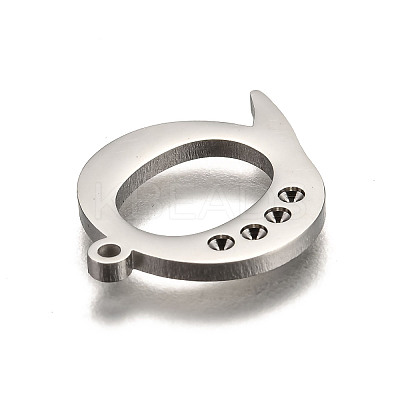 Tarnish Resistant 304 Stainless Steel Letter Pendant Rhinestone Settings STAS-Y006-61P-Q-1