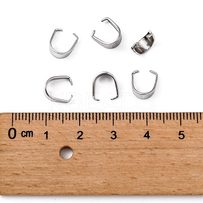 Tarnish Resistant 304 Stainless Steel Snap on Bails X-STAS-R048-9x7mm-1