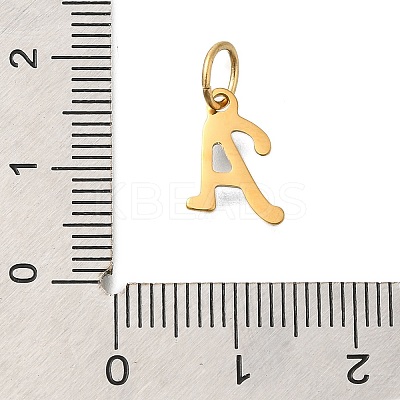 Ion Plating(IP) 304 Stainless Steel Enamel Alphabet Charms STAS-F308-02G-A-1