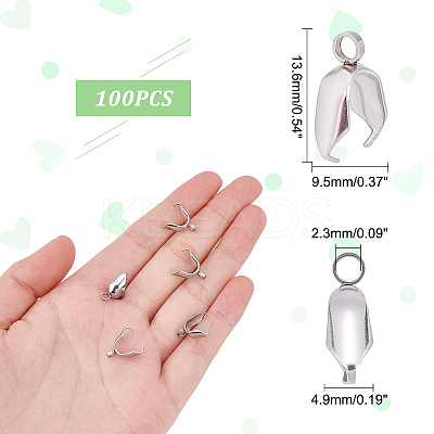 100Pcs 304 Stainless Steel Pinch Bails STAS-DC0010-49-1