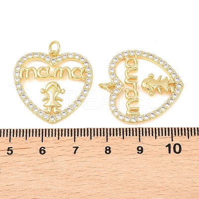 Mother's Day Brass Micro Pave Clear Cubic Zirconia Pendants KK-F931-10G-1