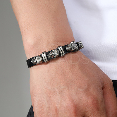 Alloy Skull Rivets Bracelet LS-BJEW-C037-03A-1