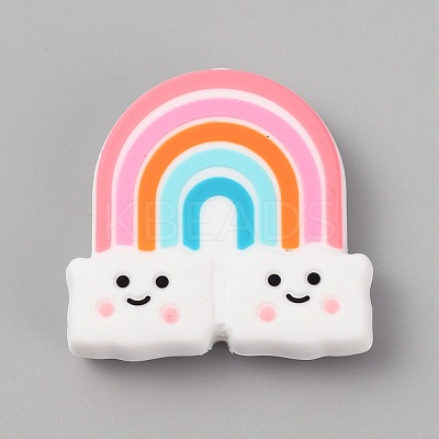 Rainbow Food Grade Eco-Friendly Silicone Focal Beads LS-SIL-WH0013-51A-1