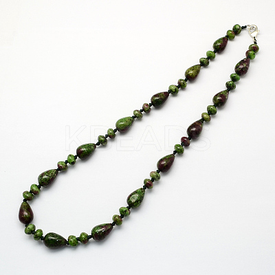 Fashionable Gemstone Beaded Necklaces NJEW-R210-01-1