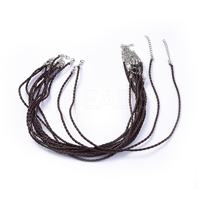 Trendy Braided Imitation Leather Necklace Making X-NJEW-S105-002-1