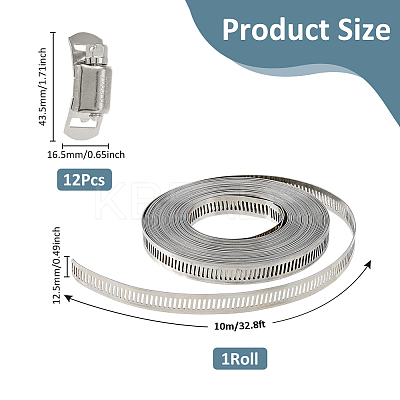 304 Stainless Steel Adjustable Worm Gear Hose Clamps DIY-WH0656-09-1