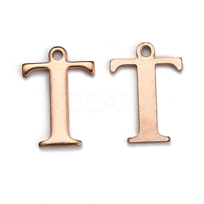 Ion Plating(IP) 304 Stainless Steel Alphabet Charms STAS-H122-T-RG-1