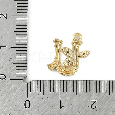 Brass Crystal Rhinestone Letter Links Connector Charms KK-S395-06G-U-1