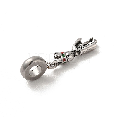 304 Stainless Steel Enamel European Dangle Charms STAS-G308-18AS-1
