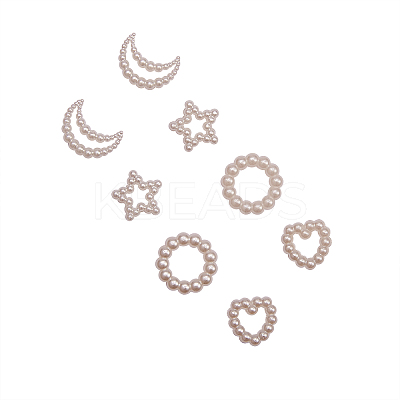 ABS Plastic Imitation Pearl Linking Rings OACR-CJ0001-07-1