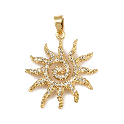 Brass Micro Pave Cubic Zirconia Pendants KK-K303-01G-1