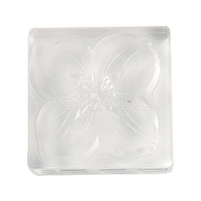 4-Petal Flower Silicone Clear Stamps with Acrylic Blocks DIY-G121-07B-1