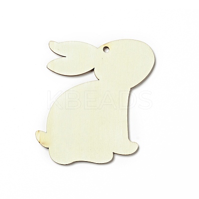 Easter Unfinished Natural Wood Big Pendant Ornaments WOOD-G010-01B-1