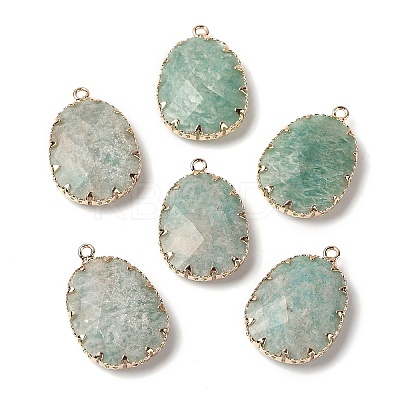 Natural Amazonite Faceted Pendants G-Q169-01G-02-1