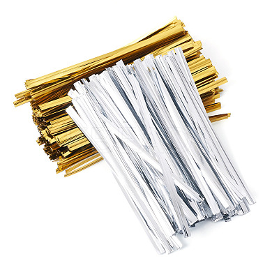 2 Bags 2 Colors Metallic Wire Twist Ties OCOR-TADJ0001-04-1