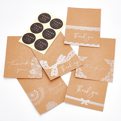 Thanksgiving Day Theme Kraft Paper Gift Card AJEW-WH0041-25-1