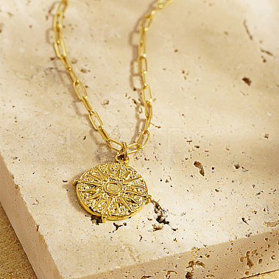 304 Stainless Steel Sun Pendant Necklaces LS-YN2147-1-1
