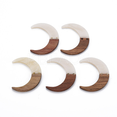 2-Hole Resin & Walnut Wood Buttons RESI-S389-080-B03-1