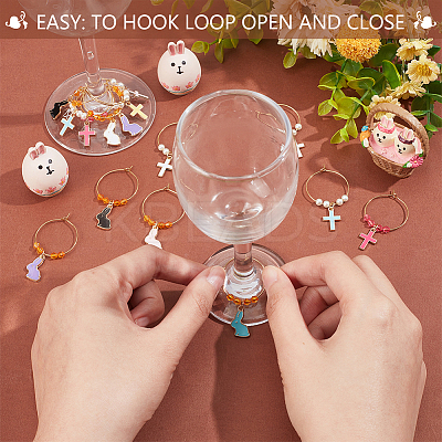 Alloy Enamel Wine Glass Charms AJEW-AB00152-1