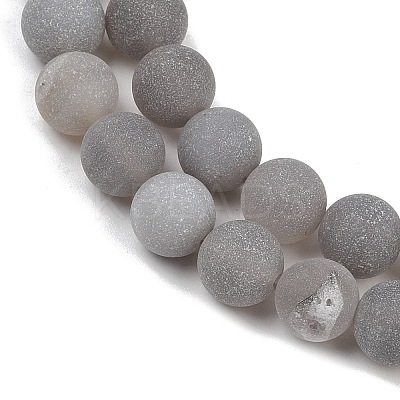Natural Druzy Agate Beads Strands G-NH0024-A02-8mm-1