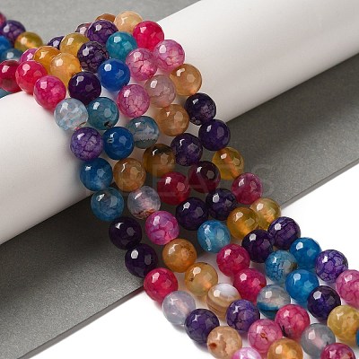 Dyed & Heated Natural Dragon Veins Agate Beads Strands G-P539-A01-21-1