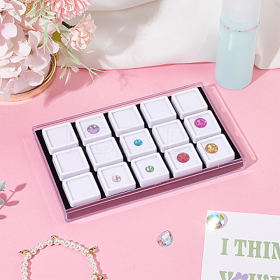15Pcs Mini Square Acrylic Glass Window Boxes Sets CON-WH0088-43B-1
