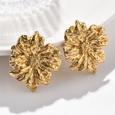 304 Stainless Steel Studs Earrings for Women EJEW-K306-29G-1