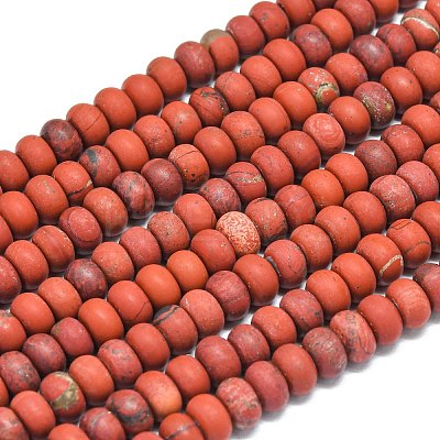 Natural Red Jasper Beads Strands G-P575-A17-6x4mm-1