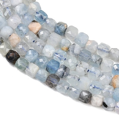 Natural Devil Blue Aquamarine Beads Strands G-Z163-A01-4x4mm-1