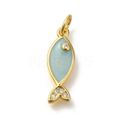Brass Cubic Zirconia Pendants KK-M295-14G-02-1
