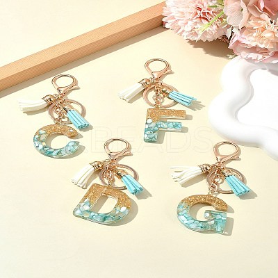 Transparent Epoxy Resin Pendant Keychains KEYC-FS00022-04-1