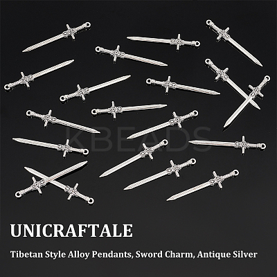 50Pcs Tibetan Style Alloy Pendants TIBEP-UN0001-06-1