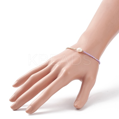 5Pcs 5 Colors Natural Pearl & Glass Seed Braided Bead Bracelets Set for Women BJEW-JB08888-1