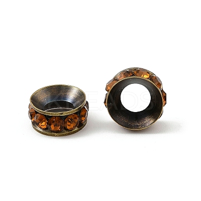 Brass Rhinestone Spacer Beads RB-A020-10mm-15AB-1