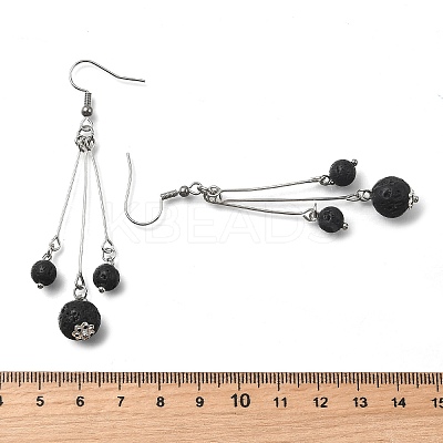 Natural Lava Rock Dangle Earrings EJEW-JE02813-01-1