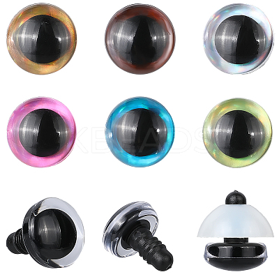 24 Sets 6 Colors ABS Plastic Safety Craft Eye DIY-GF0010-66B-1