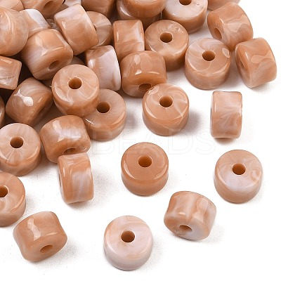 Two-Color Opaque Acrylic Imitation Gemstone Beads AC-CBA3EFE-02C-1